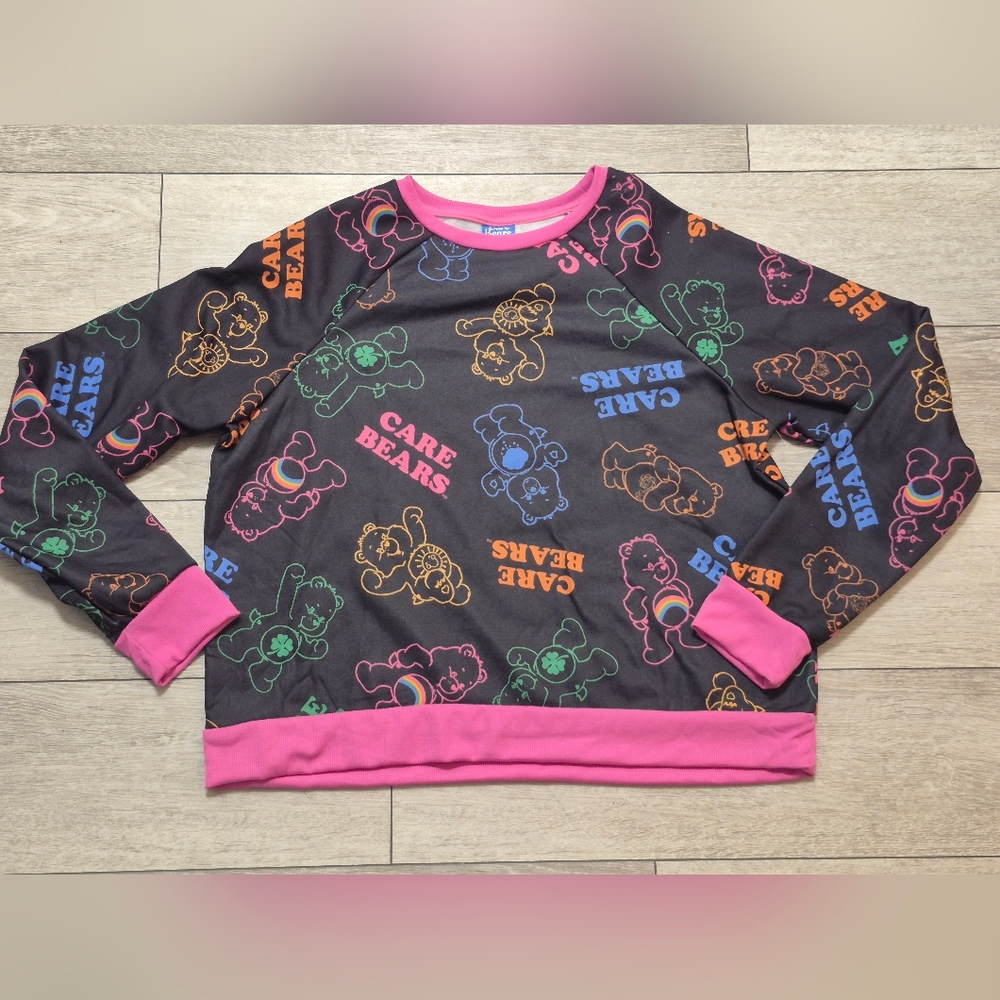 Care Bears Ladiess' Black and Pink Popover Graphic Hoodie